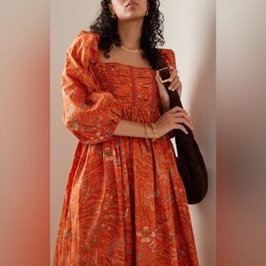 Ulla Johnson Leilani Dress Cotton Midi Balloon Sleeve